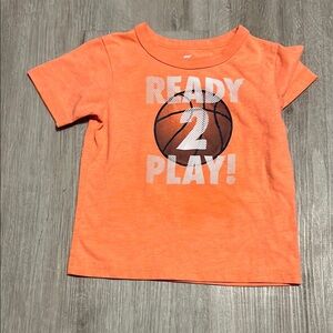4/$20 Place Sports Orange Kids Shirt with Basketball Print 18-24M
